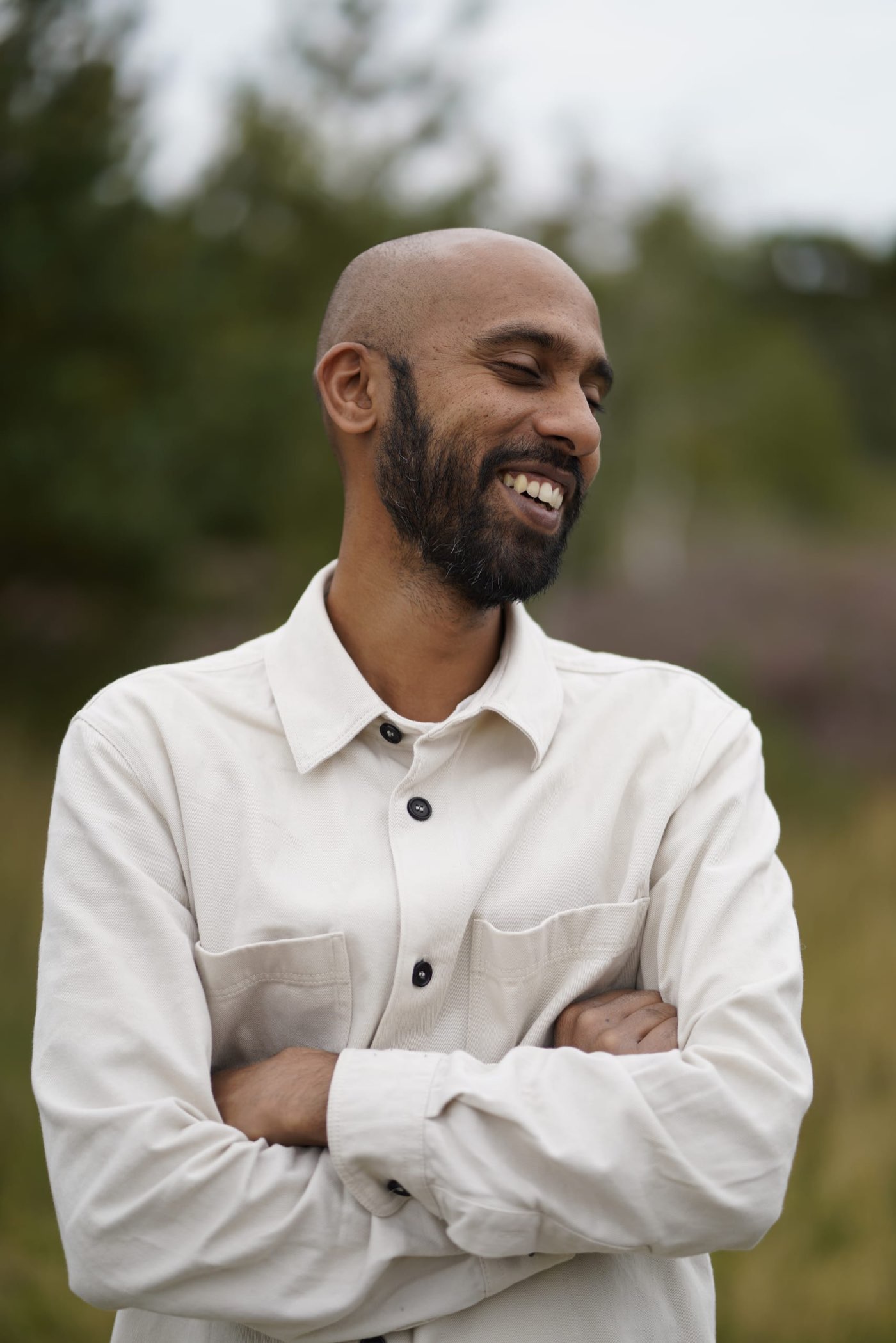A bearded man in an outdoor portrait